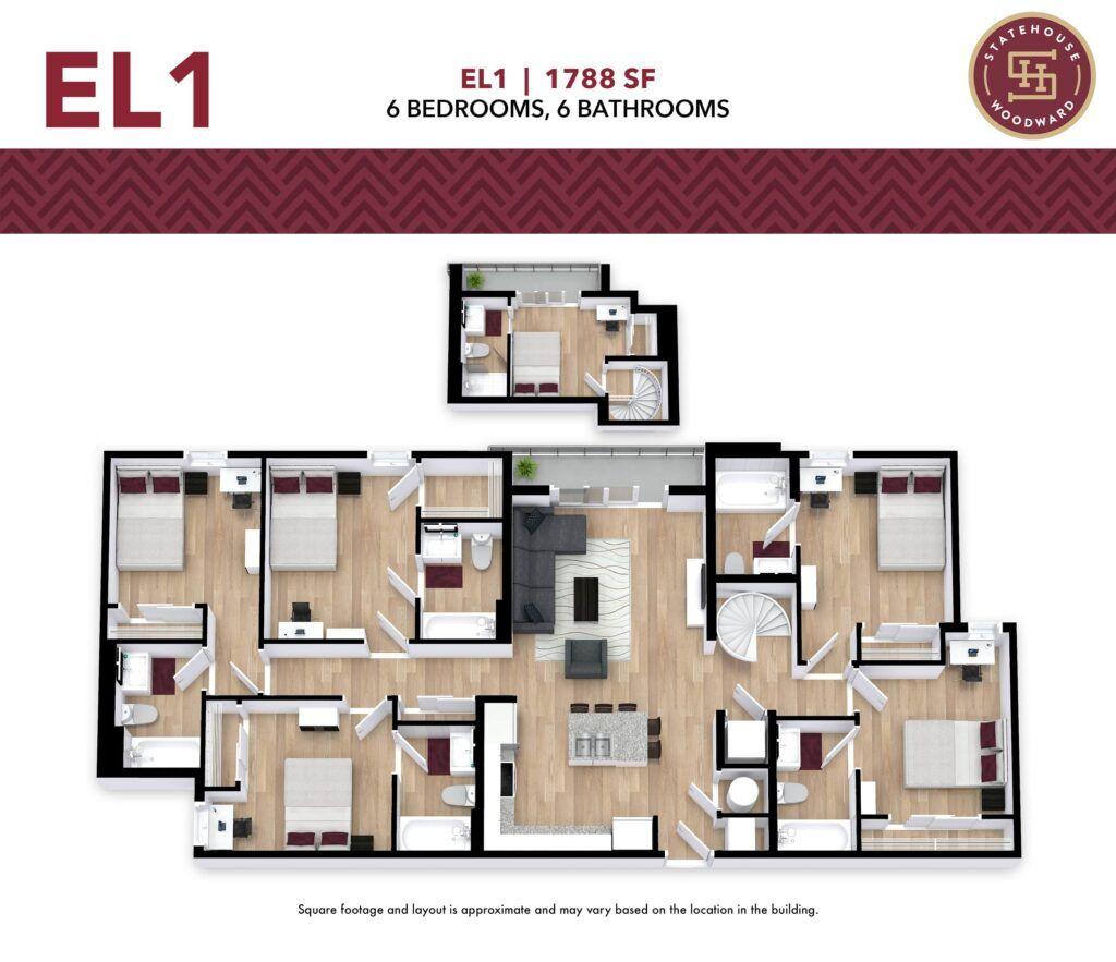 Statehouse Tallahassee EL1 6-bedroom floor plan