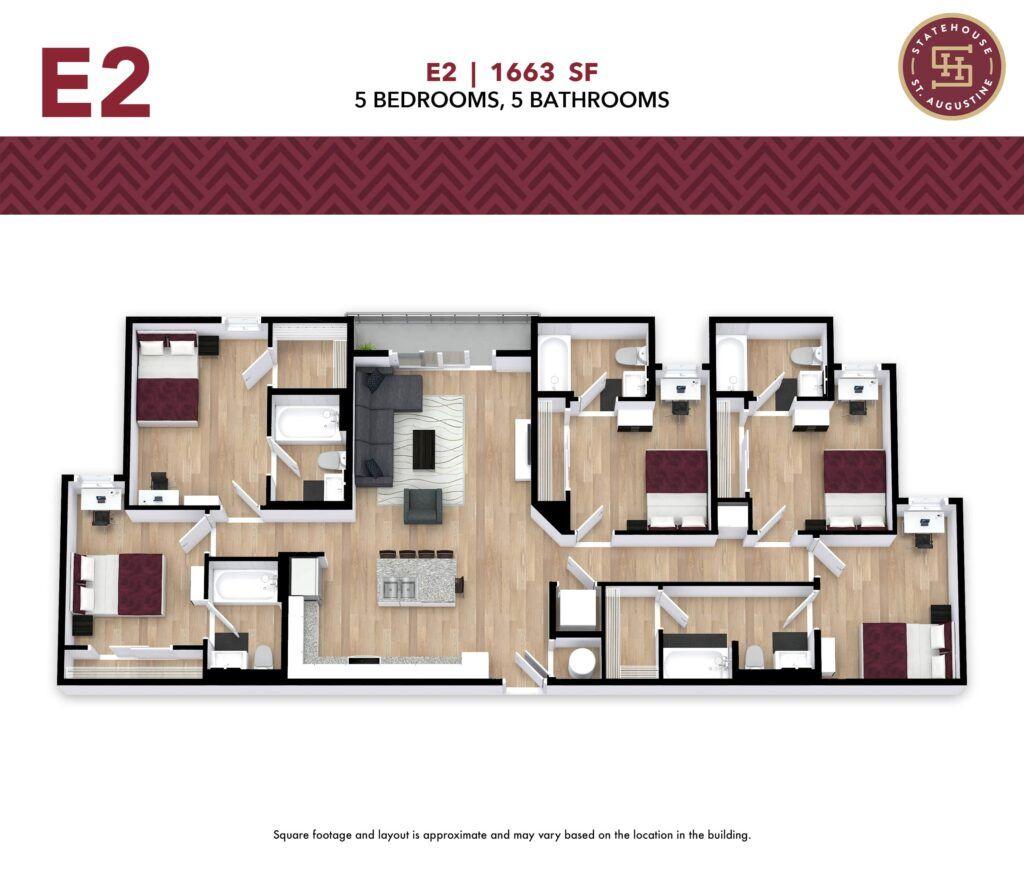 Statehouse Tallahassee E2 5-bedroom floor plan