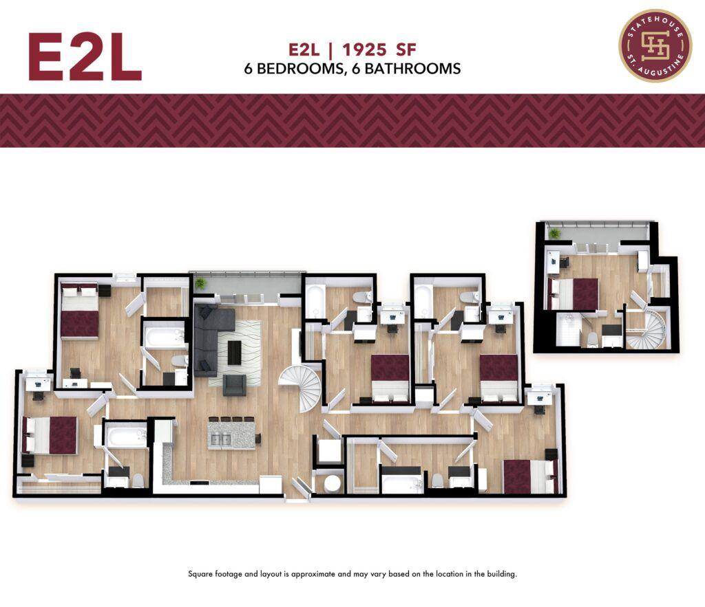 Statehouse Tallahassee E2L 6-bedroom floor plan